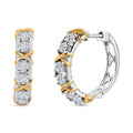 Moissanite Hoop Earrings in 14K YG and Platinum Over Sterling Silver 1.30 ctw - Sticky add to cart bar