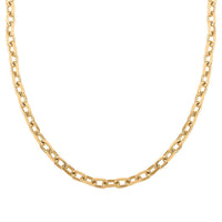 Italian 14K Yellow Gold Over Sterling Silver Power Chain Necklace 20 Inches 21.5 Grams