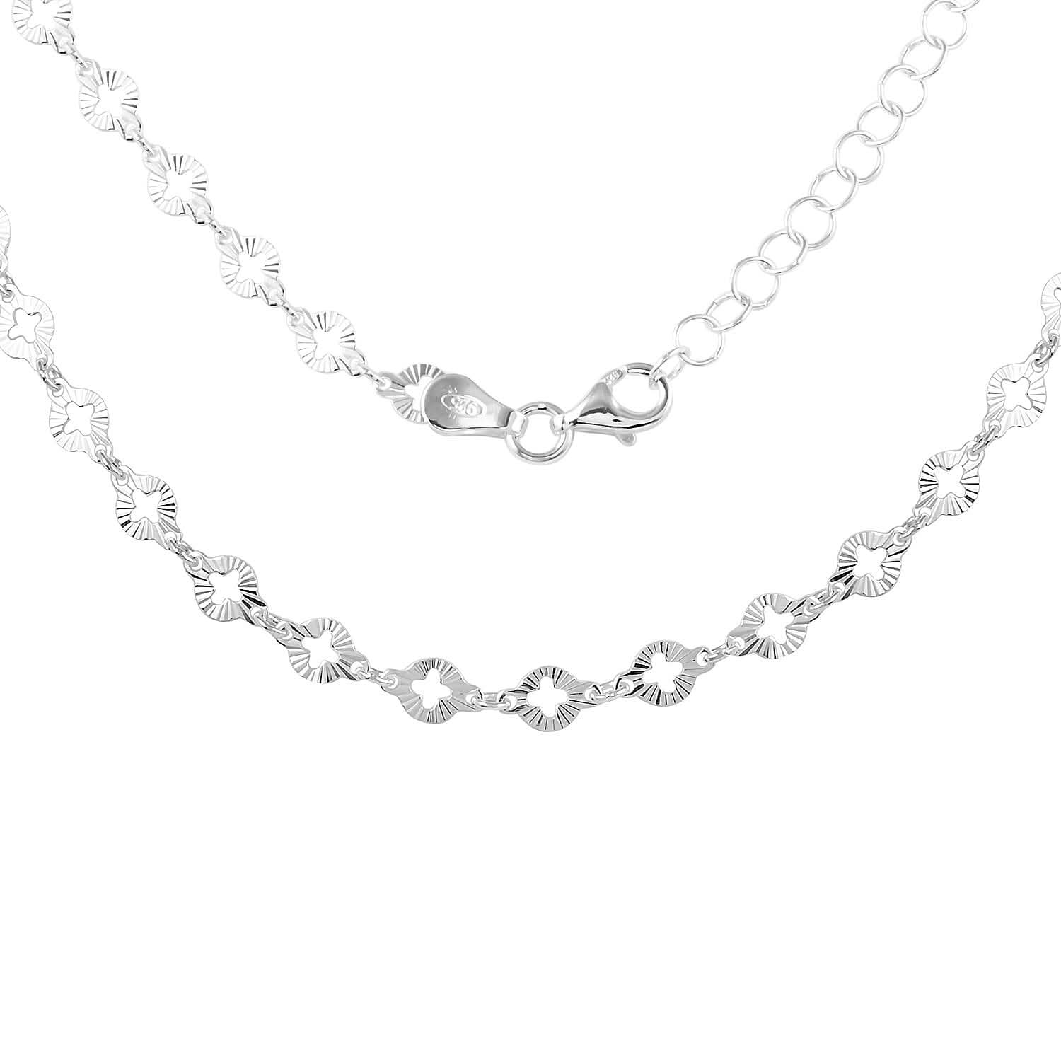 Italian Sterling Silver Arte 14 Star Chain Necklace 18 Inches 4.10 Grams