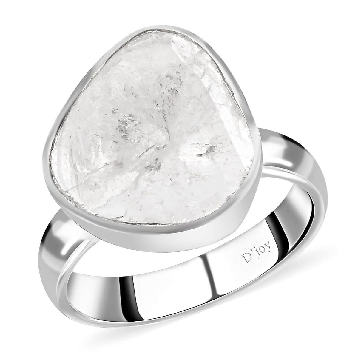 Polki Diamond Solitaire Ring in Platinum Over Sterling Silver 1.00 ctw