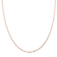 Italian 14K Rose Gold Over Sterling Silver Confetti Fan Chain Necklace 20 Inches 3.50 Grams