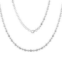Italian Rhodium Over Sterling Silver Saturno Chain Necklace 18 Inches 12.5 Grams