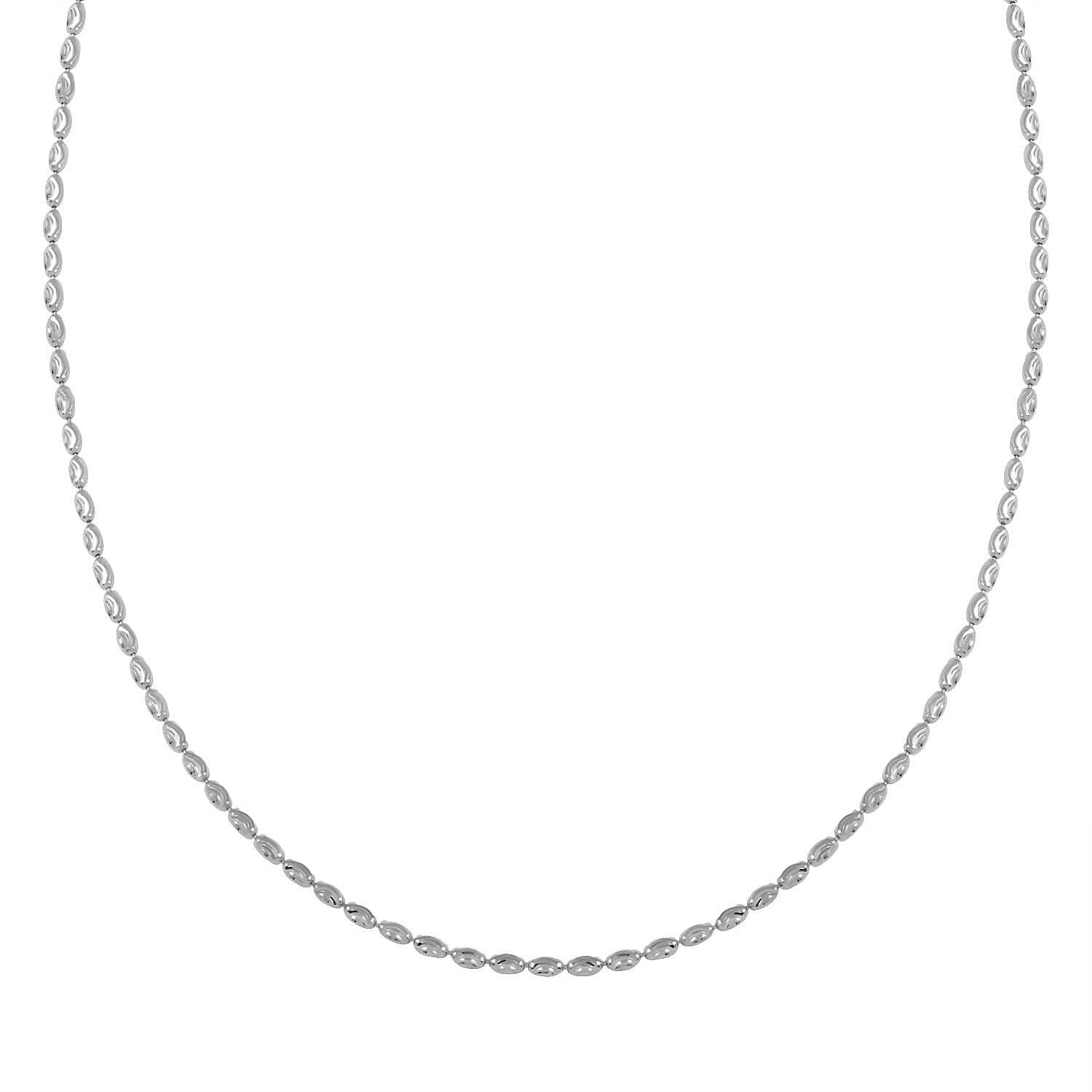 Italian Sterling Silver Rice Moon Necklace 20 Inches 6.3 Grams