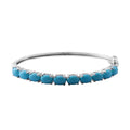 Premium American Natural Sleeping Beauty Turquoise Bangle Bracelet in Platinum Over Sterling Silver (6.50 In) 11.60 Grams 6.50 ctw - Sticky add to cart bar