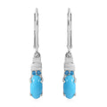 Sleeping Beauty Turquoise and Malgache Neon Apatite Dangle Earrings in Platinum Over Sterling Silver 1.35 ctw - Sticky add to cart bar