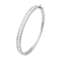 Moissanite Bangle Bracelet in Rhodium Over Sterling Silver (6.50 In) 4.15 ctw - Sticky add to cart bar