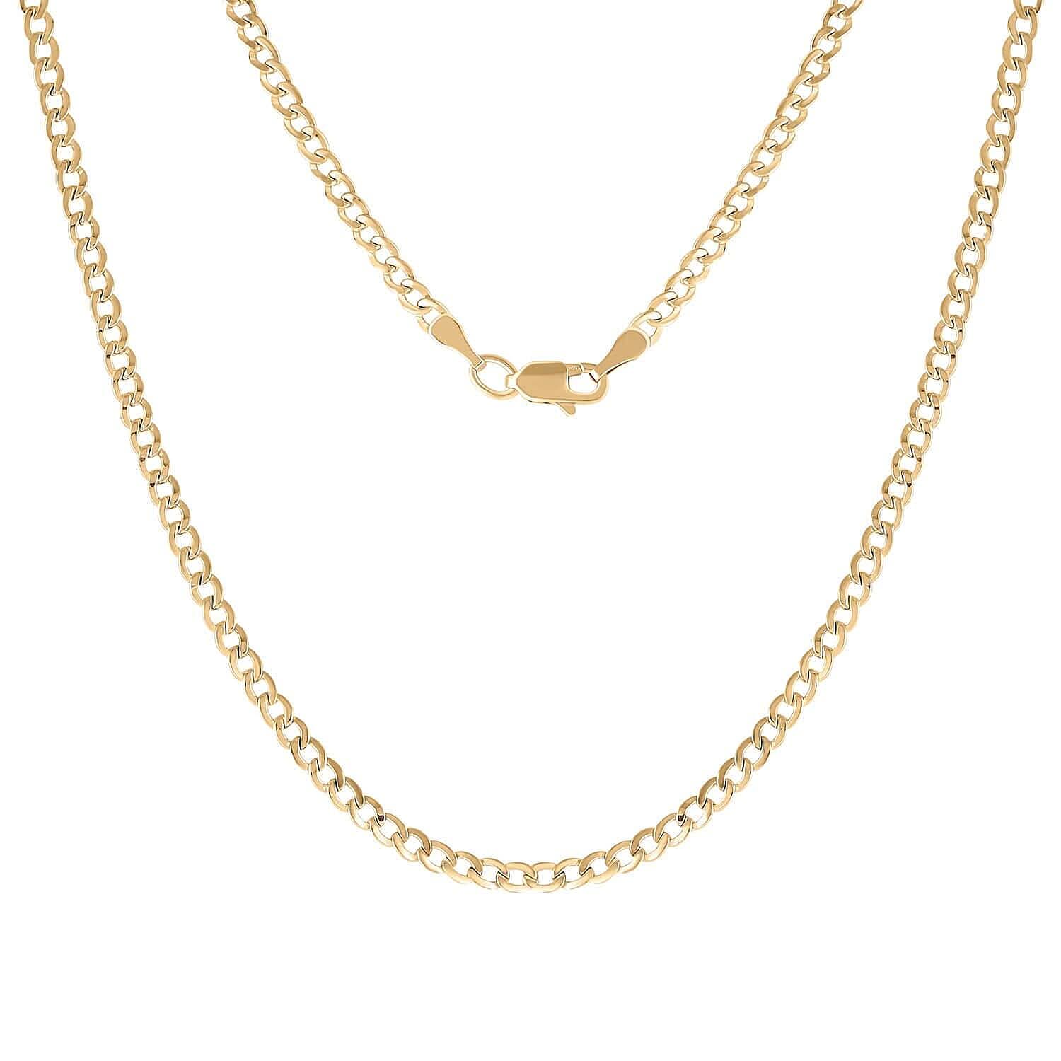 10K Yellow Gold 2.5mm Curb Chain Necklace 18 Inches 2.7 Grams