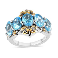 Marambaia Topaz 5 Stone Ring in Vermeil YG and Platinum Over Sterling Silver 4.50 ctw