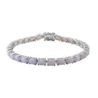 Australian White Opal Tennis Bracelet in Platinum Over Sterling Silver (6.50 In) 7 Grams 6.75 ctw