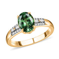 Luxoro 14K Yellow Gold AAA Tsavorite Garnet and G-H I3 Diamond Ring 1.40 ctw - Sticky add to cart bar