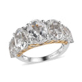 White Topaz Ring in Vermeil YG and Platinum Over Sterling Silver 7.00 ctw - Sticky add to cart bar