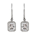 White Topaz Dangling Earrings in Platinum Over Sterling Silver 9.25 ctw - Sticky add to cart bar