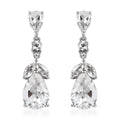 White Topaz Dangle Earrings in Platinum Over Sterling Silver 6.75 ctw - Sticky add to cart bar