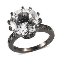White Topaz Ring in Black Rhodium Over Sterling Silver (Size 10.0) 8.15 ctw