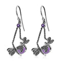 Bali Legacy Amethyst Dragonfly Earrings in Sterling Silver 3.00 ctw - Sticky add to cart bar