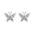 Diamond Accent Butterfly Earrings in Platinum Over Sterling Silver - Sticky add to cart bar