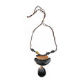 Genuine Buffalo Horn Adjustable Leather Cord Necklace - Sticky add to cart bar