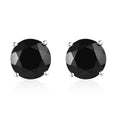 Thai Black Spinel Solitaire Stud Earrings in Sterling Silver 6.50 ctw - Sticky add to cart bar
