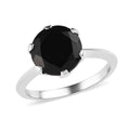 Natural Thai Black Spinel Solitaire Ring in Sterling Silver 3.25 ctw - Sticky add to cart bar