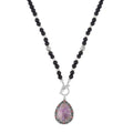 Amethyst, Multi Gemstone Statement Necklace (30 Inches) in Silvertone 3.00 ctw - Sticky add to cart bar