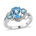Marambaia Topaz and White Zircon Ring in Platinum Over Sterling Silver 3.00 ctw - Sticky add to cart bar