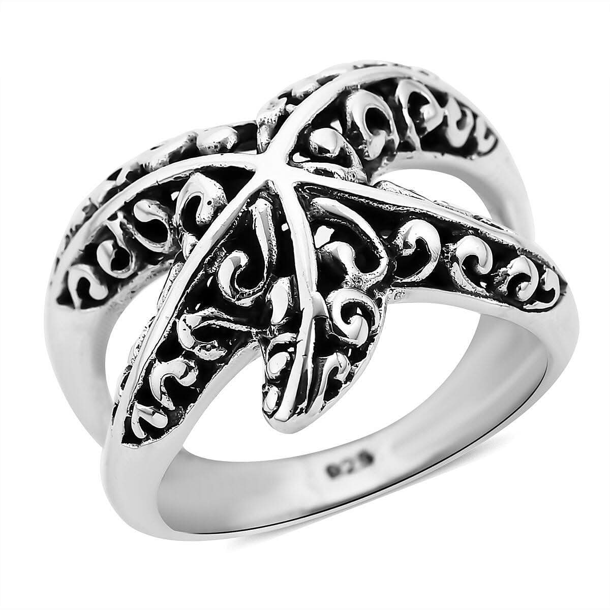 Bali Legacy Sterling Silver Starfish Ring 6.65 Grams