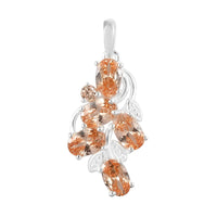Simulated Champagne Color Diamond Pendant in Sterling Silver 3.10 ctw
