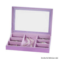Purple Color Embossed Paper and MDF Jewelry Box with 7 Sections (13.8"x9.4"x2.17")