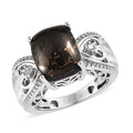 Karis Matrix Silver Shungite and Simulated Diamond Ring in Platinum Bond 3.10 ctw - Sticky add to cart bar