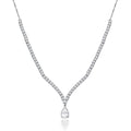 Moissanite Necklace 18 Inches in Rhodium Over Sterling Silver 11.15 ctw - Sticky add to cart bar