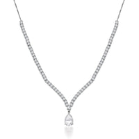 Moissanite Necklace 18 Inches in Rhodium Over Sterling Silver 11.15 ctw
