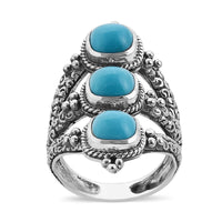 Bali Legacy Sleeping Beauty Turquoise Ring in Sterling Silver 4.00 ctw
