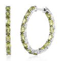 Arizona Peridot Hoop Earrings in Platinum Over Sterling Silver 6.65 ctw - Sticky add to cart bar