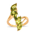 Arizona Peridot 5 Stone Ring in Vermeil YG Over Sterling Silver 2.85 ctw - Sticky add to cart bar
