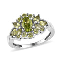 American Natural Arizona Peridot Ring in Platinum Over Sterling Silver 1.25 ctw - Sticky add to cart bar