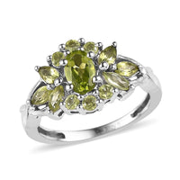 American Natural Arizona Peridot Ring in Platinum Over Sterling Silver 1.25 ctw