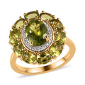 American Natural Arizona Peridot and Moissanite Ring in Vermeil Yellow Gold Over Sterling Silver 3.35 ctw - Sticky add to cart bar