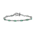 Ethiopian Emerald, Moissanite Bracelet in Platinum Over Sterling Silver (7.25 In) 3.85 ctw - Sticky add to cart bar