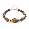 Lapis Lazuli, Blue Glass Beaded Bracelet in Silvertone (8.00 In) 59.00 ctw - Sticky add to cart bar