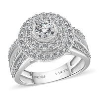 NY Closeout G-H I1-I2 Diamond 1.25 ctw Ring in 10K White Gold 5 Grams