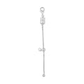 Rhodium Over Sterling Silver 2inch Extender Box Chain with Magnetic Lock, 9mm Lobster Lock and 4mm Adjustable Ball - Sticky add to cart bar
