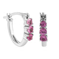 Narsipatnam Purple Spinel Hoop Earrings in Platinum Over Sterling Silver 0.75 ctw - Sticky add to cart bar