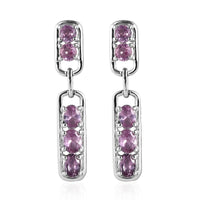 Narsipatnam Purple Spinel Dangle Earrings in Platinum Over Sterling Silver 1.75 ctw
