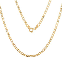 Oval Specchio Italian 14K Yellow Gold Necklace 18 Inches 2.25 Grams