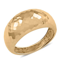 Mille Specchi Italian 10K Yellow Gold Hammered Tapered Ring 2.25 Grams