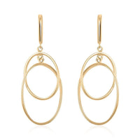 Girotondo Italian 10K Yellow Gold Double Oval Drop Earrings 2.25 Grams
