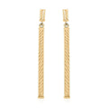 Italian 10K Yellow Gold Diamond-Cut Bar Earrings 1.85 Grams - Sticky add to cart bar