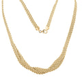 Ribbon Braided Rope Italian 10K Yellow Gold Necklace 18 Inches 9 Grams - Sticky add to cart bar