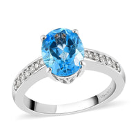 Marambaia Topaz and Moissanite Ring in Platinum Over Sterling Silver 2.30 ctw