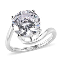 Simulated Diamond Solitaire Ring in Sterling Silver
